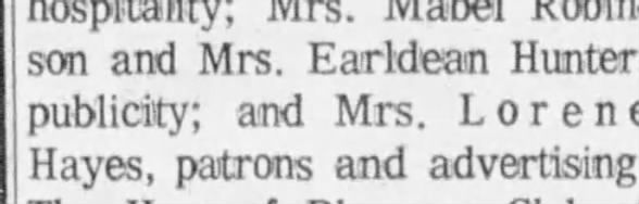 Earldean Hayes Hunter, Lorene Hayes